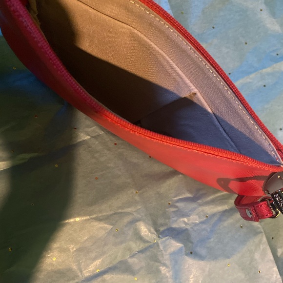 PRUNE Frm ARGENTINA SAFFIANO LEATHER RED ORANGE CLUTCH Wristlet RARE NWOT LUX - Picture 9 of 9